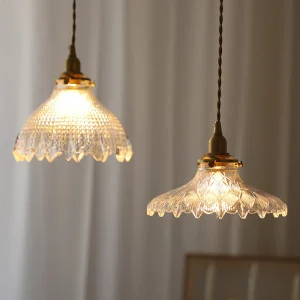 Mid-Century Vintage Glazen Schijf Hanglamp