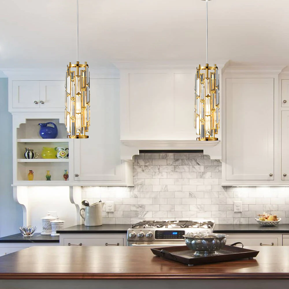 VintageCrystal - Industriële Hanglamp van Glas en IJzer voor Woonkamer en Eetkamer - Afbeelding 6