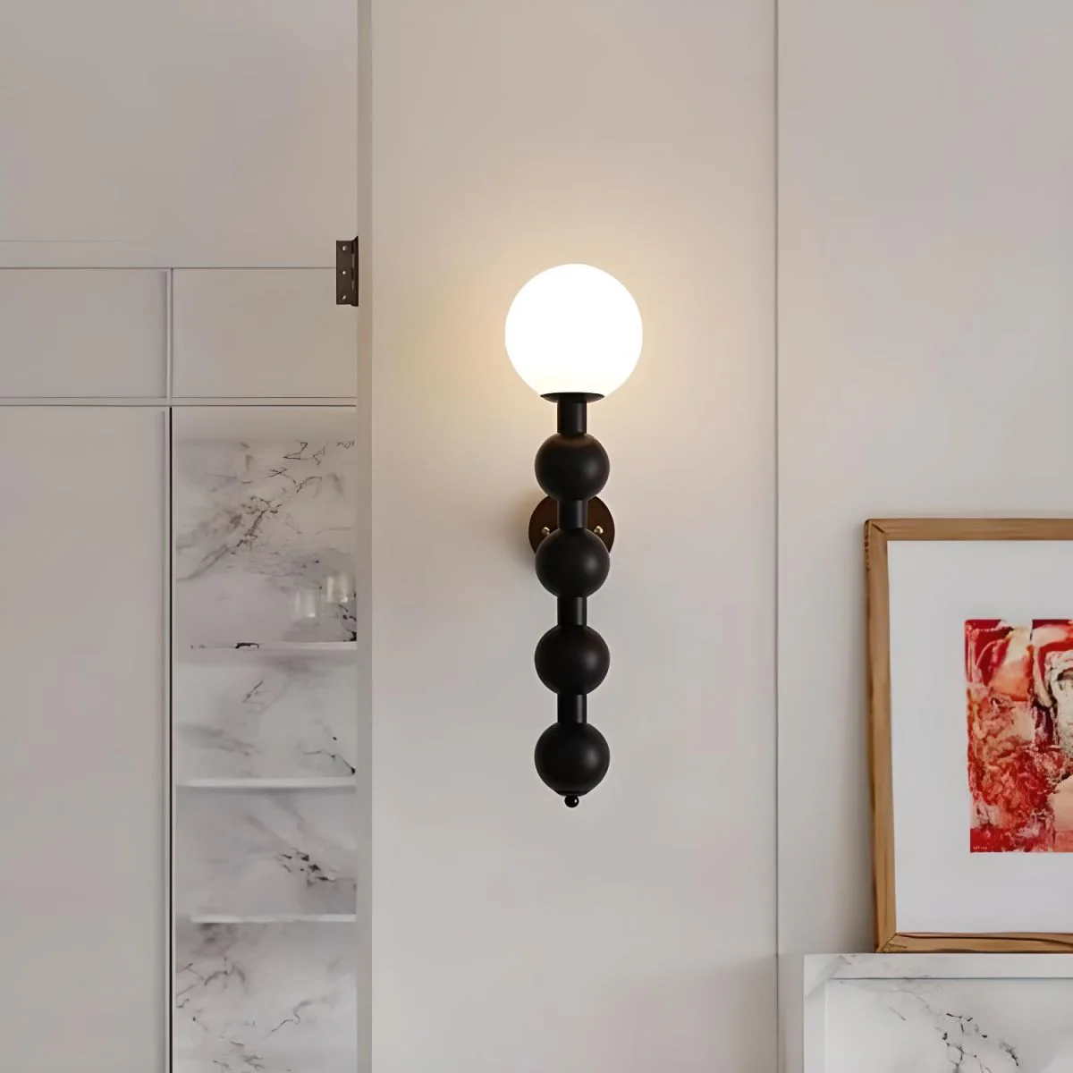 Bauhaus Lange Metalen Wandlamp met Meerdere Bollen - Afbeelding 3