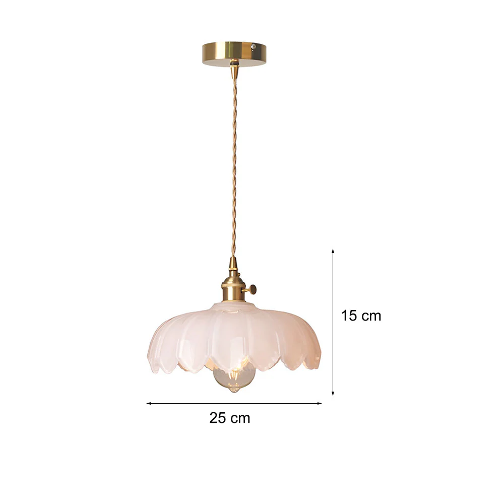 BrassBloom - Vintage Hanglamp van Glas en Messing voor Woonkamer en Eetkamer - Afbeelding 9