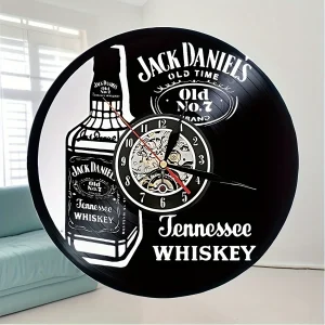 Vinyl Record Wandklok - Whisky Thema, Stil, Voor Woonkamer en Kantoor Decoratie