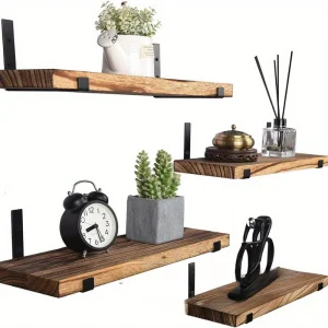 GlamShelf - Set van 4 Houten Wandplanken - Opslag voor Woonkamer