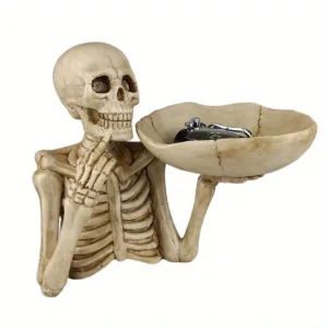 SkeletonServe-Dienblad - Klassieke Hars Schedelkom voor Sleutels & Snacks