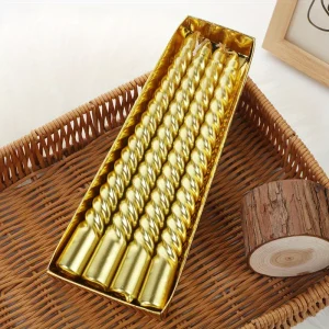 Elegante 8-Inch Europese Kaarsenhouder - Kleurvol Plated Draadontwerp voor Diner, Bruiloften & Thuisdecoratie