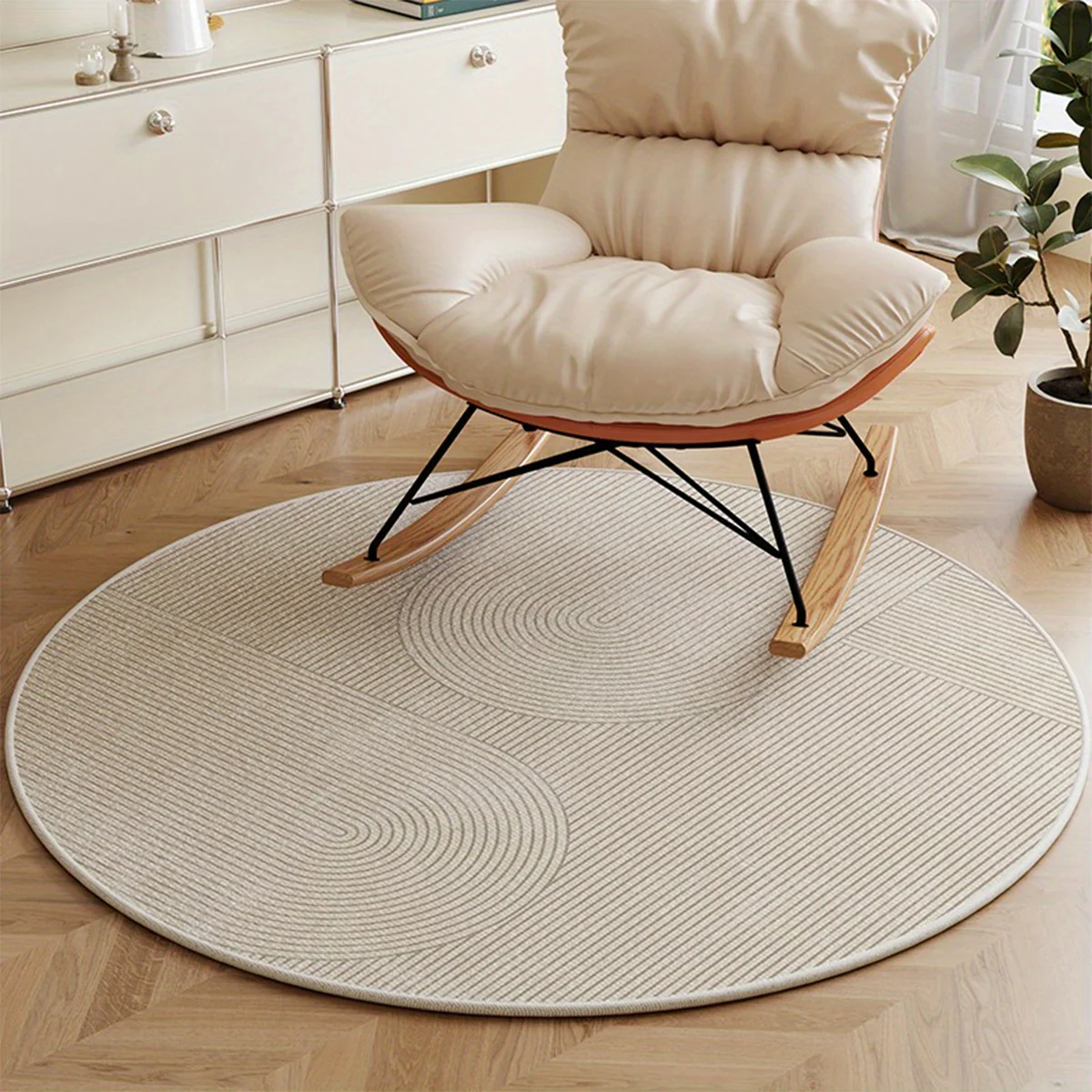 Rond Velvet Vloerkleed - Zacht, Antislip, 8mm Dikke Pool voor Slaapkamer en Woonkamer - Afbeelding 7