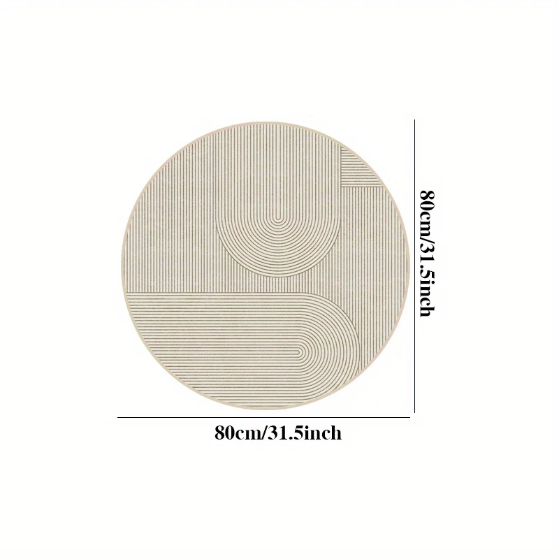 Rond Velvet Vloerkleed - Zacht, Antislip, 8mm Dikke Pool voor Slaapkamer en Woonkamer - Afbeelding 4