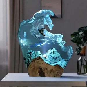 OceanGlow - Handgemaakte Harslamp met Walvis Ontwerp