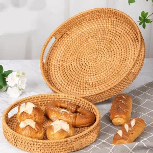 RattanServe - Natuurlijk Rotan Geweven Dienblad | Voor Keuken & Eetkamer