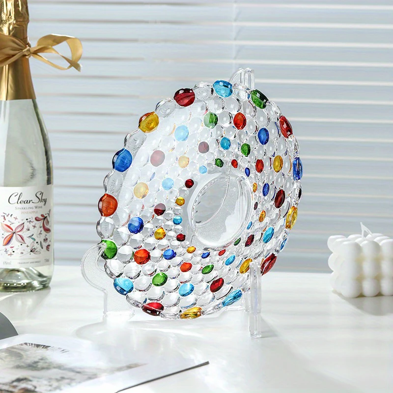 BohoServe-Polkadot Kom - Kleurrijke Glazen Fruitkom voor Thuis & Keuken - Afbeelding 3