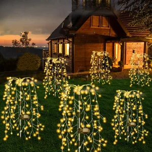 SolarGlimmer - Vuurwerk LED Tuinlamp op Zonne-Energie met 8 Lichtmodi