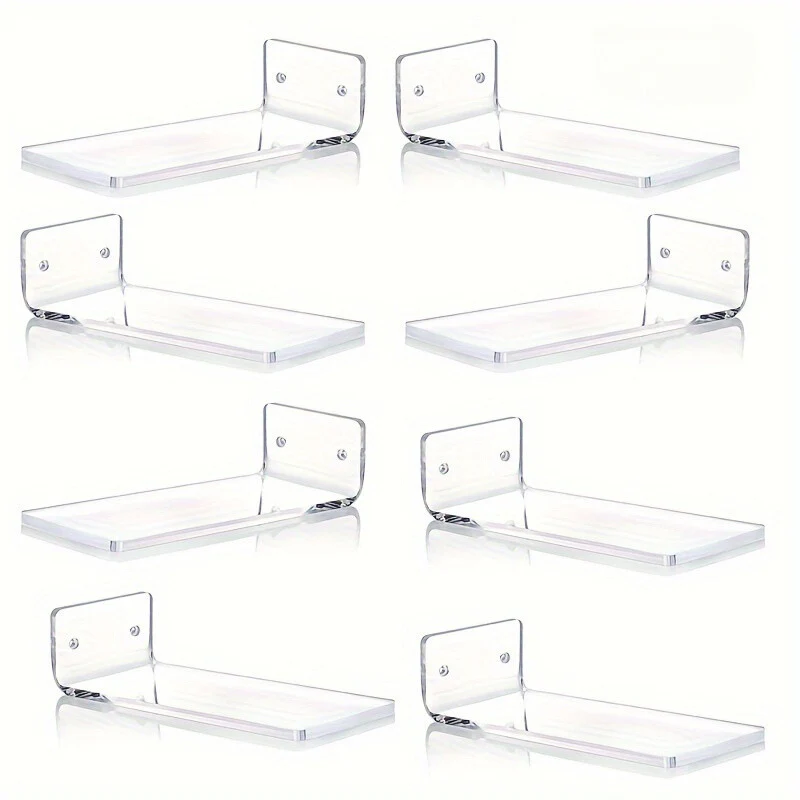 AcrylicDisplay - 4/6/8 Stuks Transparante Acryl Zwevende Schoenenplanken - Afbeelding 9