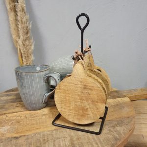 Ronde onderzetters incl. rekje – 4 st.