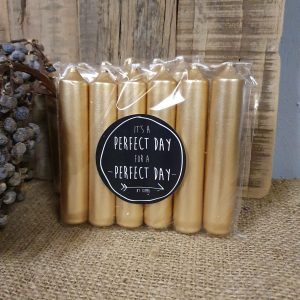 Korte dinerkaarsjes Rustik Lys- ‘Goud’