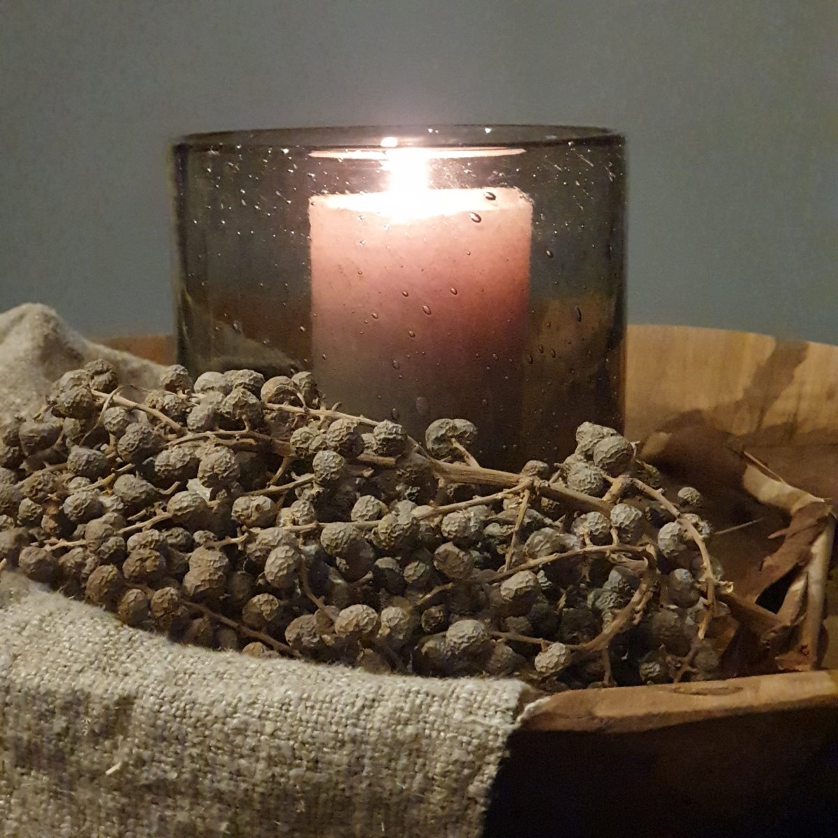 Windlicht Smokey Grey Bubbles 14/14 ~ Puur Wonen - Afbeelding 5