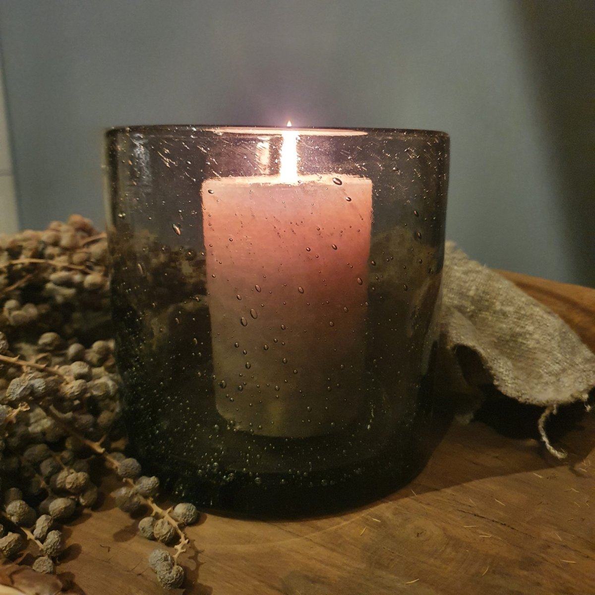 Windlicht Smokey Grey Bubbles 14/14 ~ Puur Wonen - Afbeelding 4