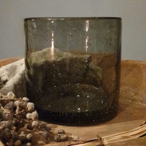 Windlicht Smokey Grey Bubbles 14/14 ~ Puur Wonen
