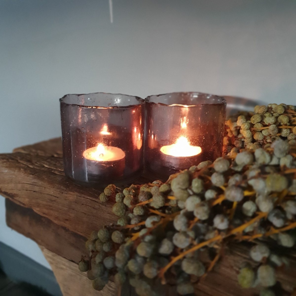 Glazen windlichtje ‘bubbels’