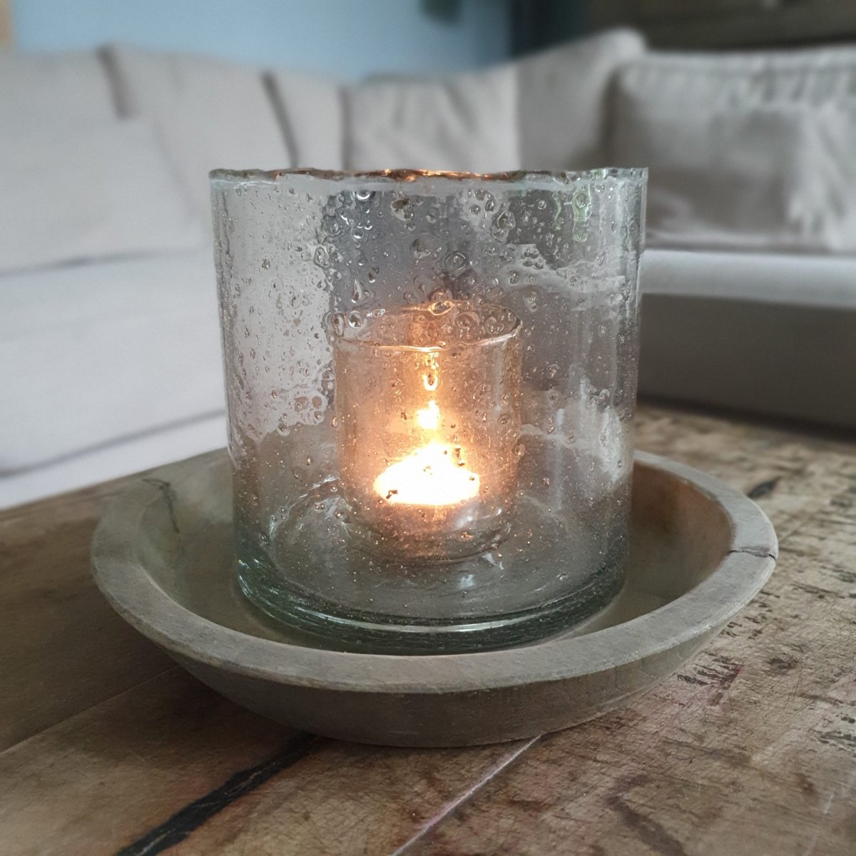 Glazen windlicht ‘Luksa’ - Afbeelding 3