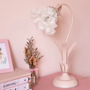 Roze Lelie Tafellamp - Koreaanse Tuin Opaalglas Sfeerlamp