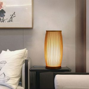 BambooGlow - Bamboe Tafellamp Nachtlampje – Stijlvolle Houten Lamp