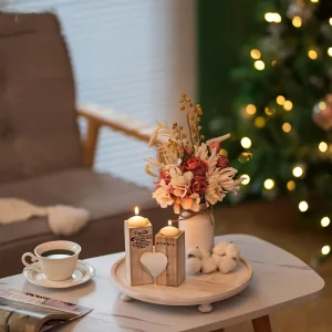 WoodBowl - Ronde Houten Schaal met 4 Poten | Voor Bruiloft & Kerst Decor