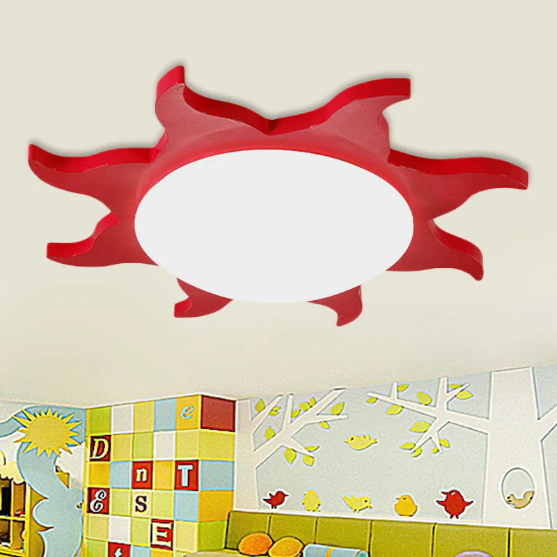 Zonvormig Spoelplafondlicht - Cartoon Hout Acryl Plafondlamp voor de Kleuterschool - Afbeelding 9
