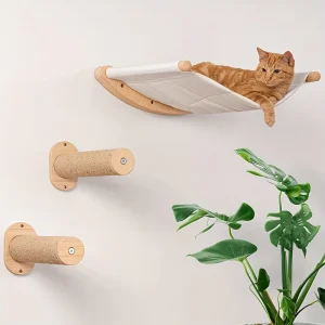 CatClimb - Set van 2 Houten Kattenmuurtrappen voor Katten & Kittens
