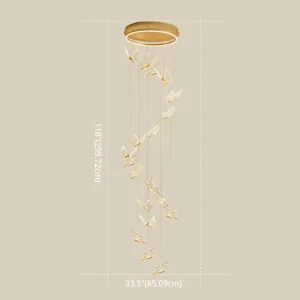 Glanzende Spiraal LED Hanglamp in Goud