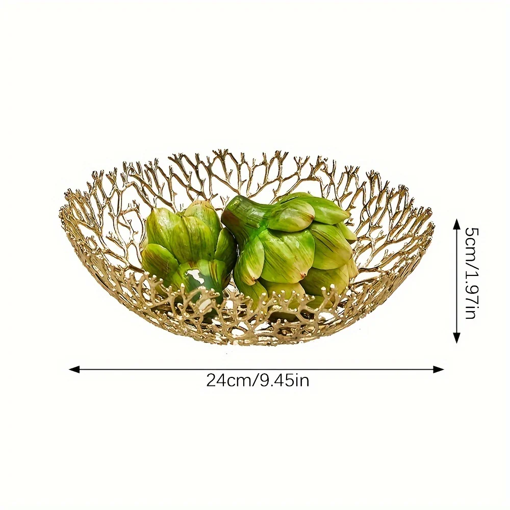 MetalServe-Koraal - Luxe Open Fruitkom voor Huisdecoratie, Salontafel & Eetkamer - Afbeelding 5
