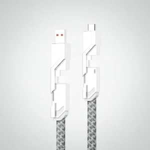 USB Kabel Multi Oplader Snel Opladen Anti Knop Nylon 4 In 1