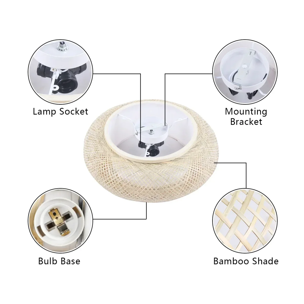 ZenLight - Bamboe Inbouwlamp voor Plafond - Afbeelding 8