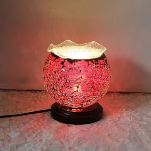 Tiffany Bureaulamp - Bolvormig Glas met Plug-in Snoer voor Kinderslaapkamer