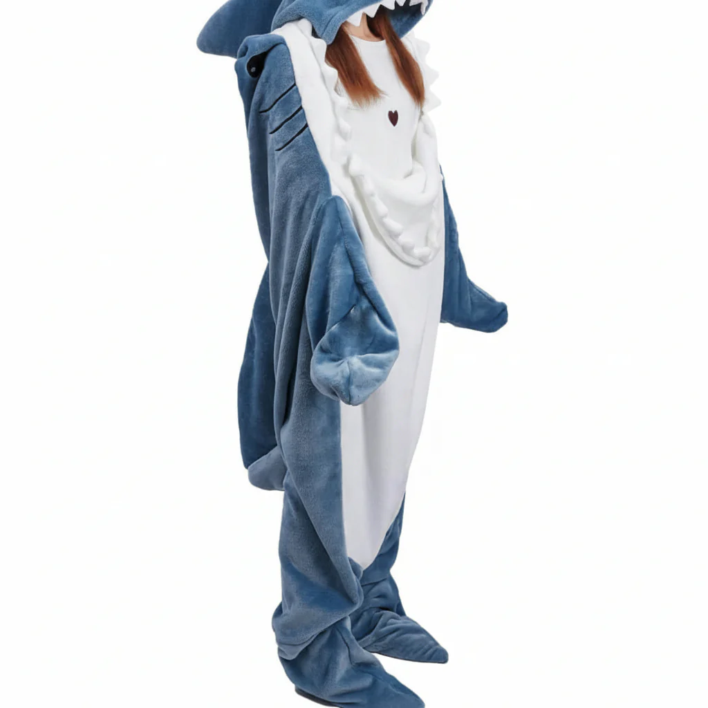 Deken Draagbaar Haai Fleece Warm Knuffel - Afbeelding 3