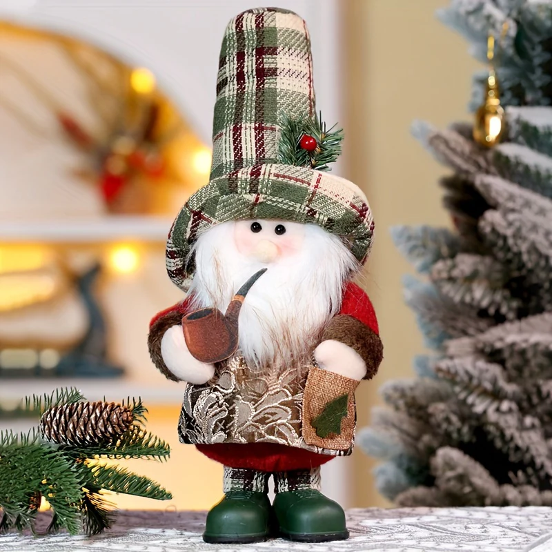 ClassicSanta - Geruite Kerstman Sneeuwpop Figuur - Afbeelding 3