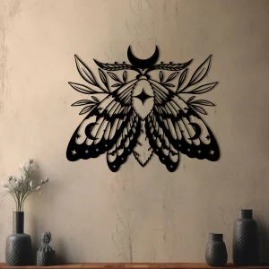 LunaMoth - Bohemian Metalen Wandkunst