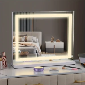 LED Make-up Spiegel – Horizontale Lichtstrip, Slimme Touchbediening, USB-Aangedreven, Draagbare Glowing Spiegel