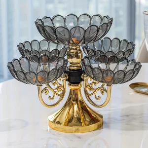 RotaryTier - Elegante Meerlaagse Roterende Fruitkom voor Huisdecoratie