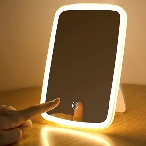 LED Make-up Spiegel met Touch Sensor - 3 Kleur Verlichtingsmodi, Instelbare Helderheid, Opvouwbaar en Oplaadbaar
