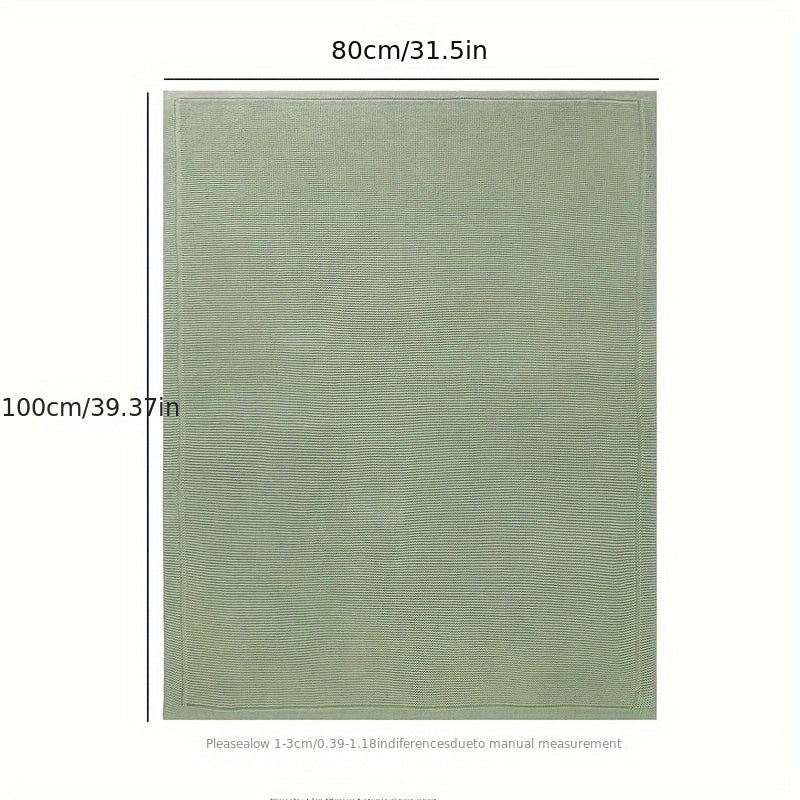 Soft Cotton Knit Swaddle Deken - Effen Kleur, Geometrisch Patroon, Perfect voor Diverse Gelegenheden - Afbeelding 3