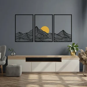 NatureSet - 3-delige Metalen Wandkunst