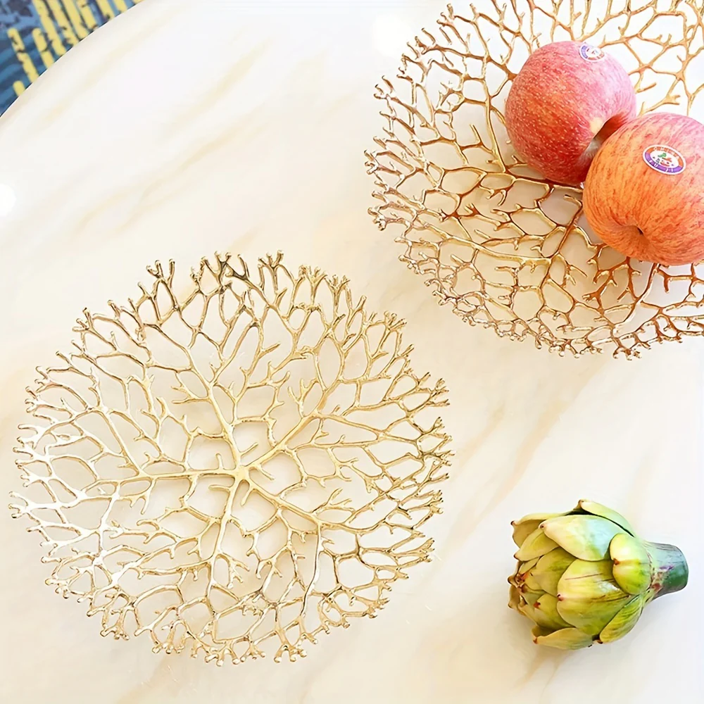 MetalServe-Koraal - Luxe Open Fruitkom voor Huisdecoratie, Salontafel & Eetkamer - Afbeelding 9