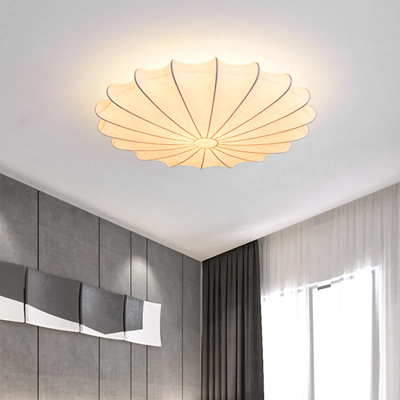 Stoffen Flushmount Plafondlamp - Modern Design Wit - Afbeelding 3
