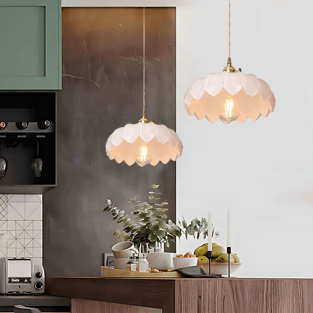 BrassBloom - Vintage Hanglamp van Glas en Messing voor Woonkamer en Eetkamer - Afbeelding 4