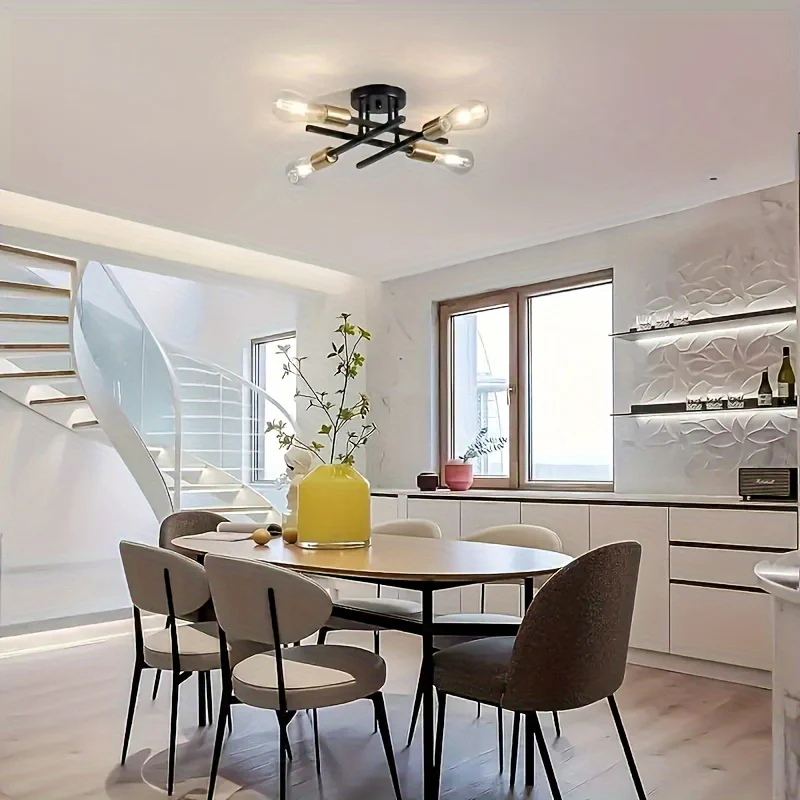 SatelliteLight - Zwarte IJzeren Moderne Plafondlamp met Industriële Stijl - Afbeelding 4