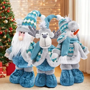 FestiveStijl - Grote Kerstdecoratieset (Kerstman, Rendier, Sneeuwpop & Kabouter)