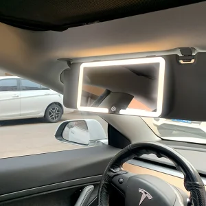 Auto Zonneklep Make-up Spiegel met 3 Lichtmodi – LED Verstelbaar, USB Oplaadbaar, Draagbaar Ontwerp
