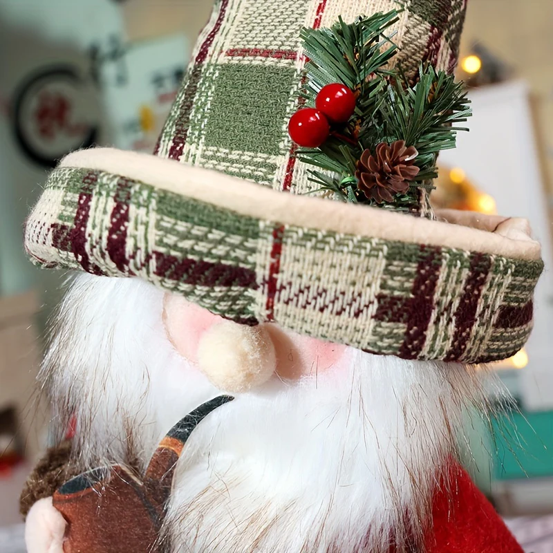 ClassicSanta - Geruite Kerstman Sneeuwpop Figuur - Afbeelding 5