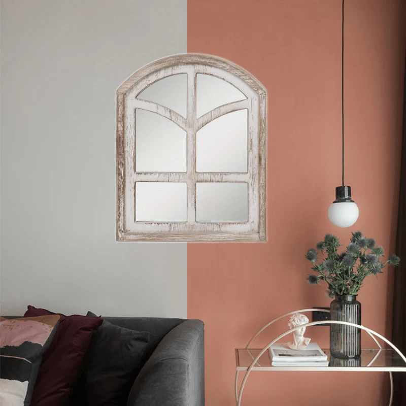 Rustic Farmhouse Wandspiegel – 58.42x45.72cm Grote Houten Lijst, Verticaal Hangende Spiegel voor Badkamer en Woonkamer - Afbeelding 9