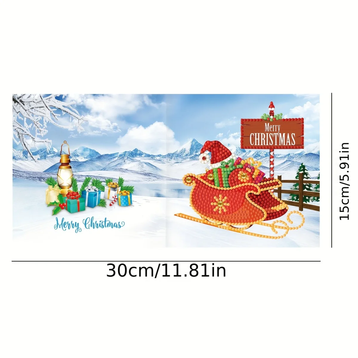 12-delige Diamantschilderij Wenskaarten Set - Handgemaakt Mozaïek voor Kerst & Nieuwjaar, Personaliseerbaar met Warme Boodschappen - Afbeelding 4