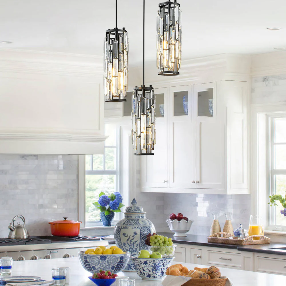 VintageCrystal - Industriële Hanglamp van Glas en IJzer voor Woonkamer en Eetkamer - Afbeelding 4